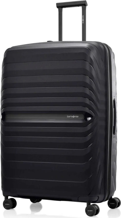 Samsonite OctoLite Neo 81 cm Expandable Spinner Suitcase - Black front view for size comparison
