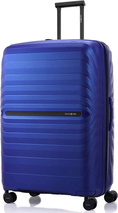 Samsonite OctoLite Neo 81 cm Expandable Spinner Suitcase - Electric Blue front view for size comparison