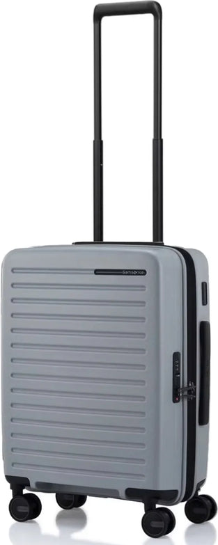 Samsonite Restackd 55 cm Expandable Cabin Suitcase - Titanium front view for size comparison