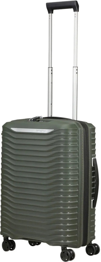 Samsonite Upscape 55cm Expandable 4 Wheel Cabin Spinner Suitcase - Climbing Ivy front view for size comparison