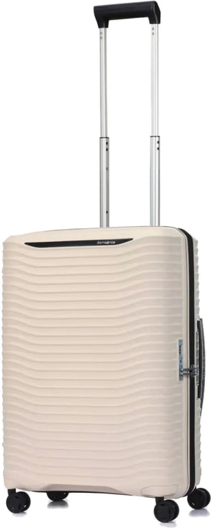 Samsonite Upscape 55cm Expandable 4 Wheel Cabin Spinner Suitcase - Pearl Lilac front view for size comparison