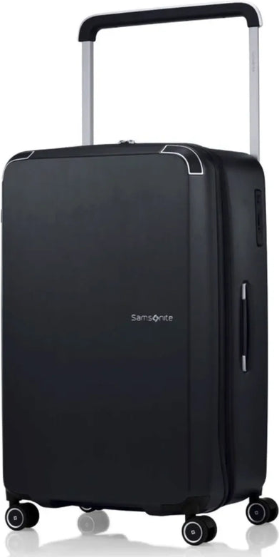Samsonite Zenpod 75 cm Spinner Trunk Suitcase - Black front view for size comparison
