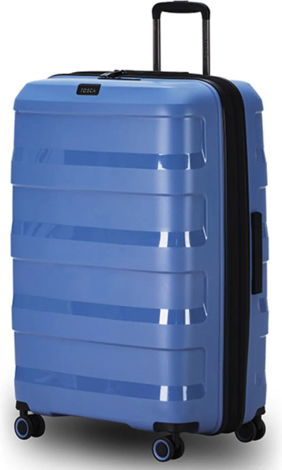 Tosca Comet 78 cm Large Expandable Suitcase - Infinity Blue shown to scale