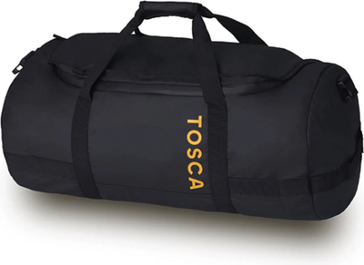 Tosca Delta 65 cm Barrel Duffle Bag - Black front view for size comparison