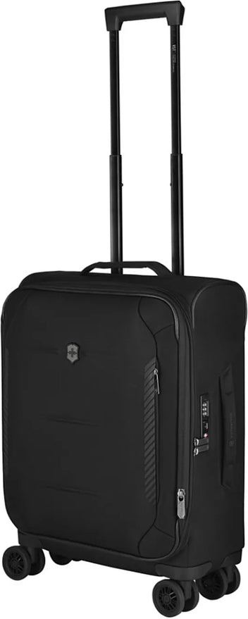 Victorinox Crosslight Global 55 cm Expandable Softside Carry-On Suitcase - Black front view for size comparison