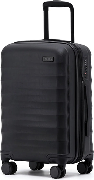 Tosca Interstellar 2.0 - 53 cm 4-Wheel Expandable Carry On Suitcase - Black shown to scale