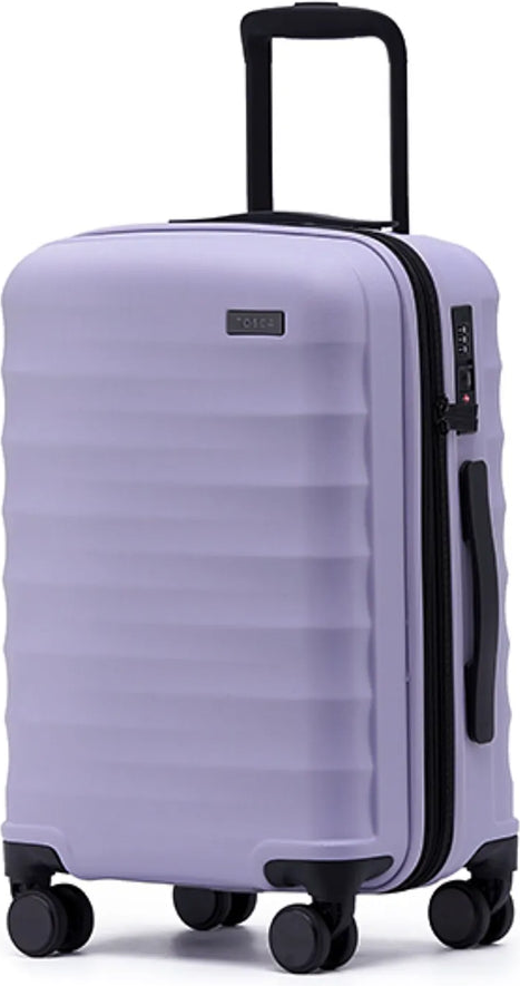 Tosca Interstellar 2.0 - 53 cm 4-Wheel Expandable Carry On Suitcase - Lavender front view for size comparison