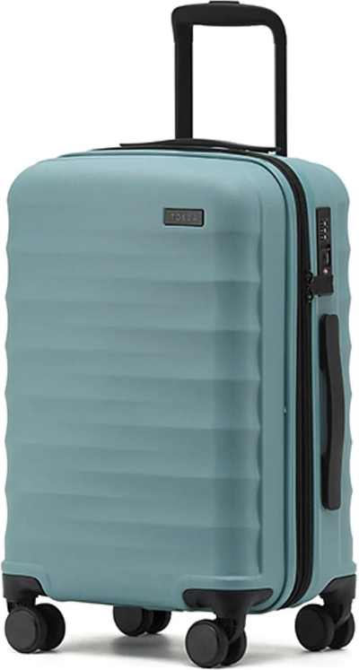 Tosca Interstellar 2.0 - 53 cm 4-Wheel Expandable Carry On Suitcase - Ocean Blue shown to scale
