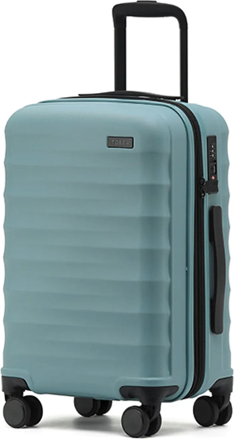 Tosca Interstellar 2.0 - 53 cm 4-Wheel Expandable Carry On Suitcase - Ocean Blue front view for size comparison