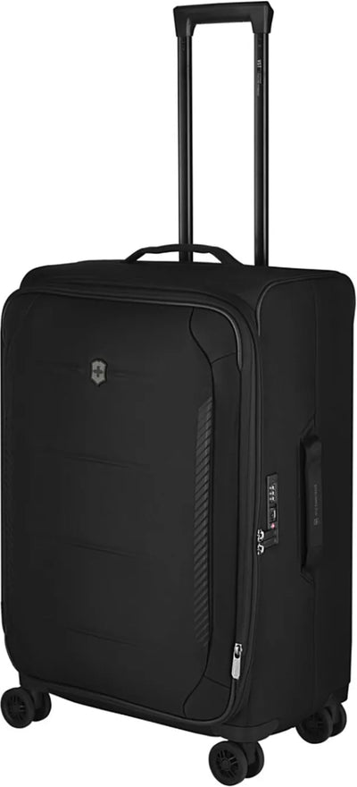 Victorinox Crosslight 68 cm Medium Expandable Softside Suitcase - Black front view for size comparison