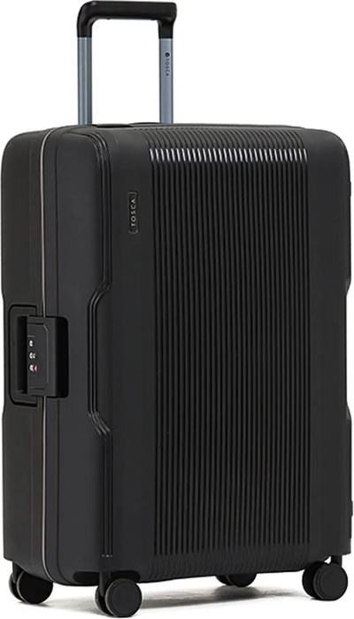 Tosca Knox 66 cm 4-Wheel Suitcase with Zipperless Closure  - Black front view for size comparison