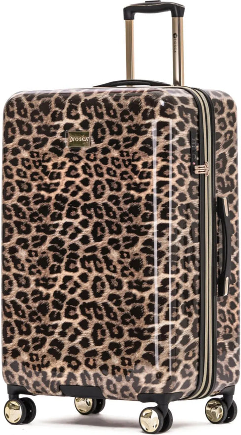 Tosca Leopard 76 cm 4-Wheel Expandable Spinner Suitcase front view for size comparison