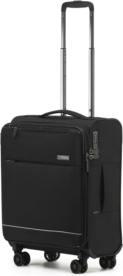 Tosca So Lite - 54 cm 4-Wheel Carry-On Suitcase - Black front view for size comparison