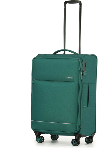 Tosca So Lite 67 cm 4-Wheel Expandable Suitcase - Emerald Green front view for size comparison