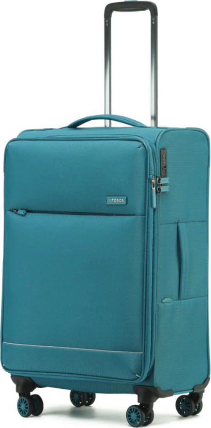 Tosca So Lite 67 cm 4-Wheel Expandable Suitcase - Teal front view for size comparison