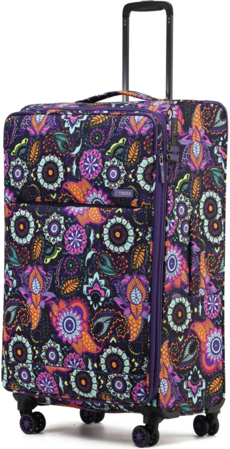 Tosca So Lite 79 cm 4-Wheel Expandable Suitcase - Paisley front view for size comparison