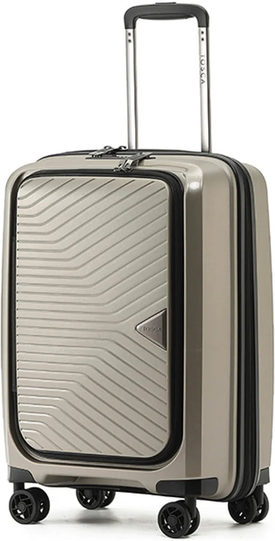 Tosca Space-X 55 cm 4-Wheel Laptop Carry On Suitcase - Champagne front view for size comparison