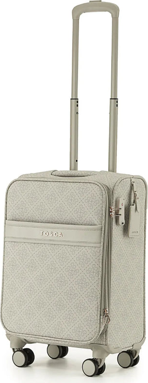 Tosca Willow 55 cm 4-Wheel Expandable Carry-on Suitcase - Vanilla front view for size comparison
