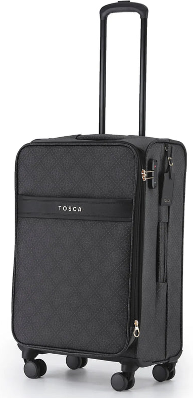 Tosca Willow 66 cm 4-Wheel Expandable Suitcase - Caviar front view for size comparison