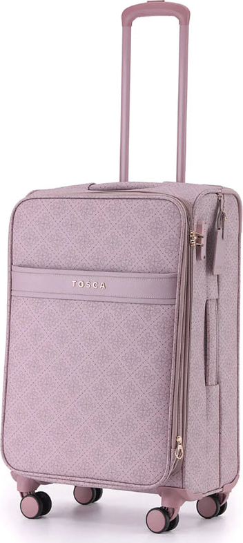 Tosca Willow 66 cm 4-Wheel Expandable Suitcase - Misty Rose front view for size comparison