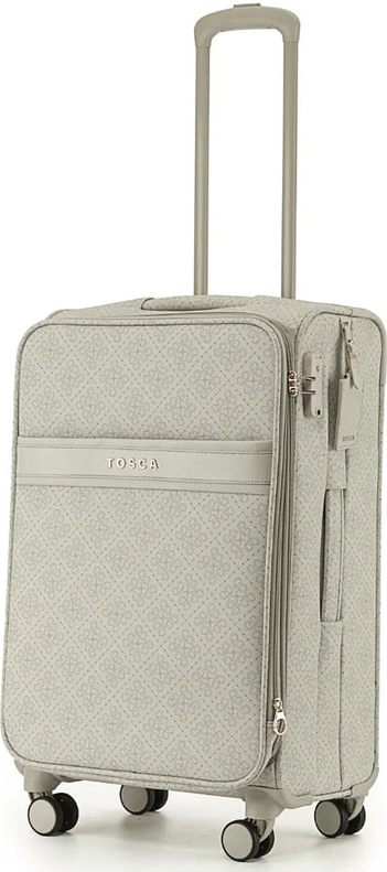 Tosca Willow 66 cm 4-Wheel Expandable Suitcase - Vanilla front view for size comparison