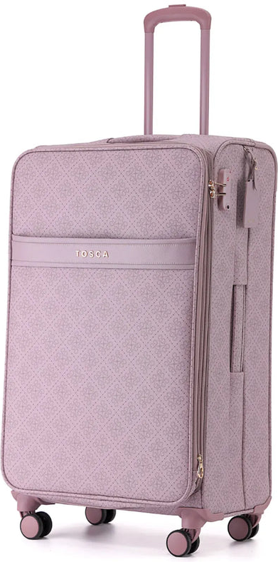 Tosca Willow 77 cm 4-Wheel Expandable Suitcase - Misty Rose front view for size comparison