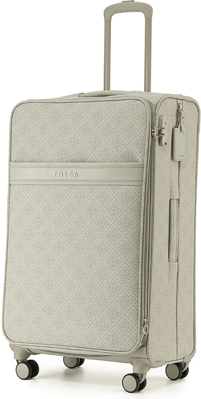Tosca Willow 77 cm 4-Wheel Expandable Suitcase - Vanilla front view for size comparison