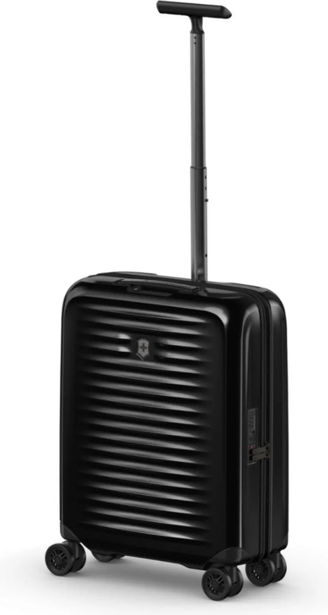 Victorinox Airox Global 55 cm Hardside Carry-On Suitcase - Black front view for size comparison