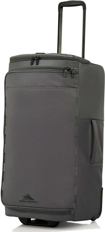 tu-high-sierra-cross-season-pro-78-cm-wheeled-duffle-with-padlock-ash-grey front view for size comparison