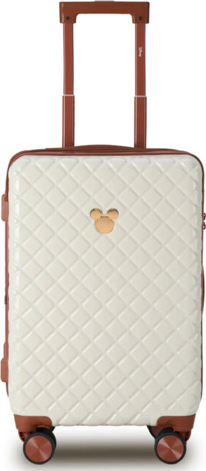 Disney Mickey 54 cm Carry-on Spinner Suitcase - Ivory / Tan shown to scale