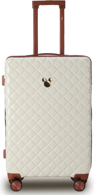 Disney Mickey 66 cm spinner suitcase Ivory/Tan, front view, trimmed for size comparison