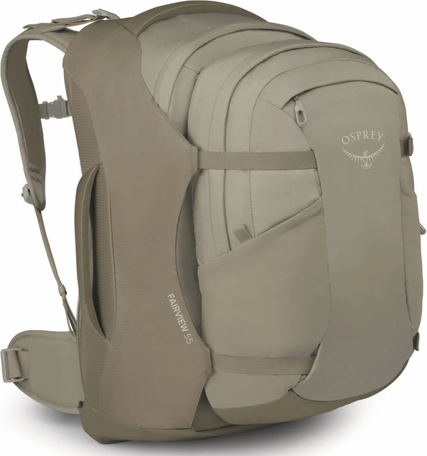 tu-osprey-farview-55l-womens-travel-pack-with-detachable-fairview-day-pack-sawdu front view for size comparison