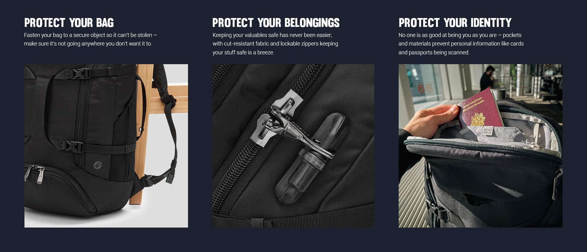 Pacsafe EXP35: protect your bag, belongings and identity