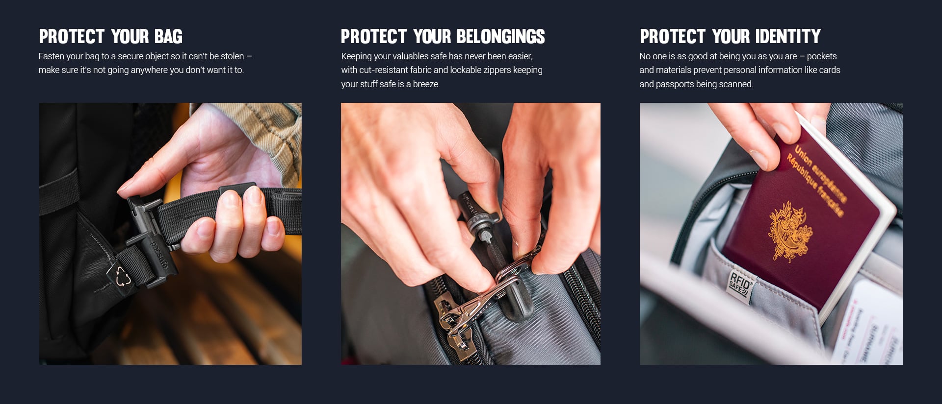 Pacsafe EXP45: protect your bag, belongings and identity