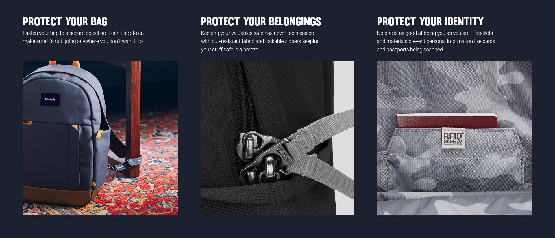 Pacsafe GO 15L: protect your bag, belongings and identity