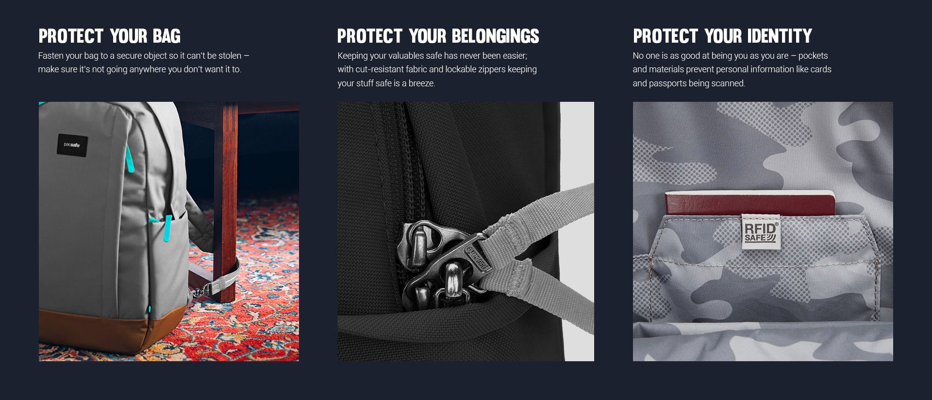 Pacsafe GO 25L: protect your bag, belongings and identity