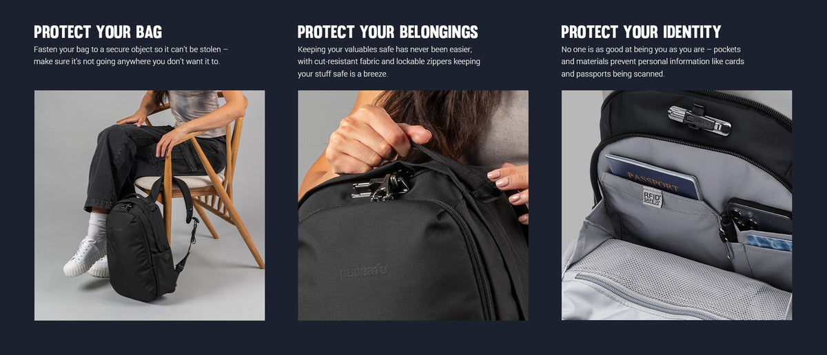 Pacsafe V All-Around protect your bag, belongings and identity