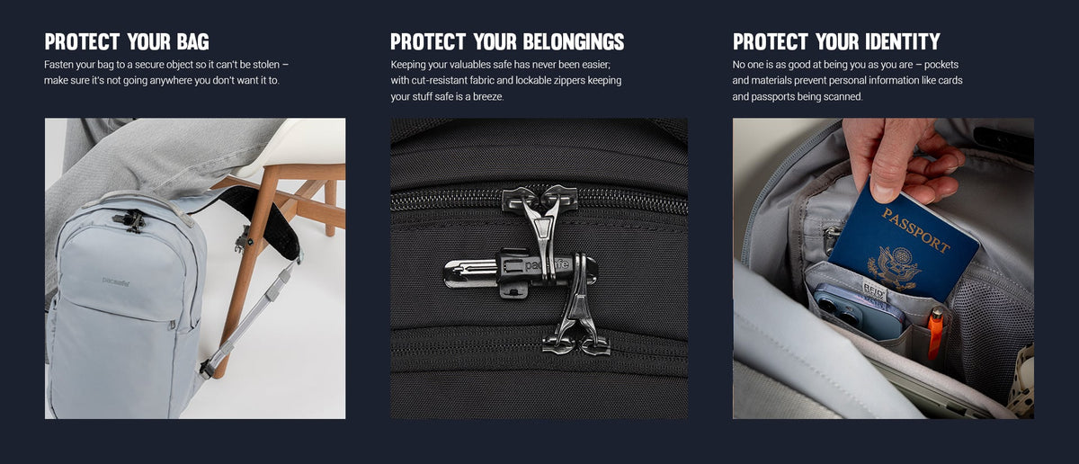 Pacsafe V City protect your bag, belongings and identity