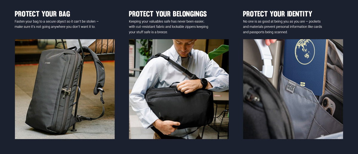 Pacsafe V Commuter protect your bag, belongings and identity