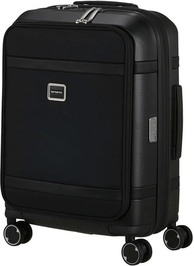 Samsonite Image 55 cm Easy Access Expandable Carry-on Suitcase - Black shown to scale