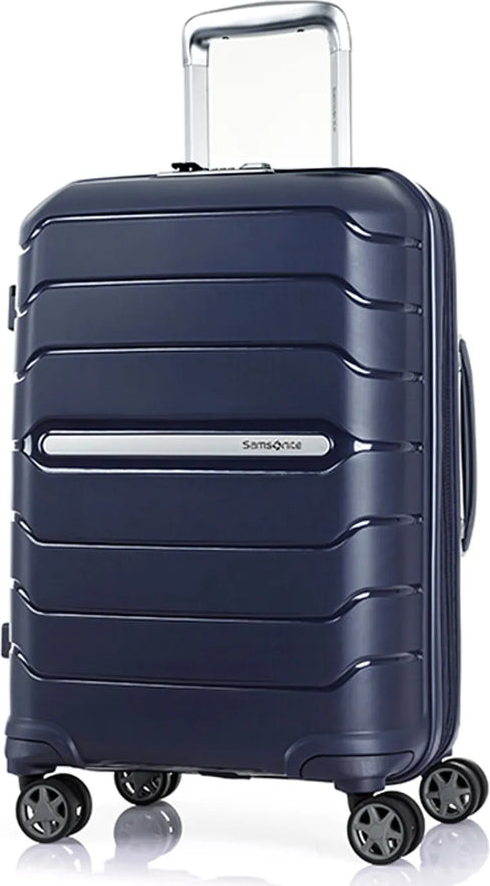 tu-samsonite-oc2lite-55-cm-4-wheeled-expandable-carry-on-spinner-suitcase-navy-b front view for size comparison