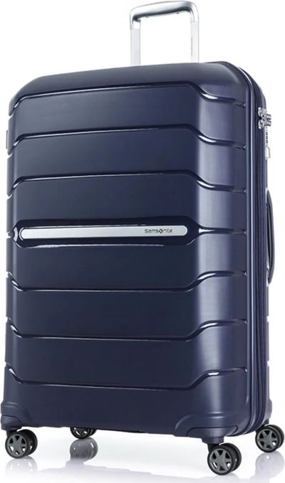 tu-samsonite-oc2lite-75-cm-4-wheeled-expandable-spinner-suitcase-navy-blue front view for size comparison