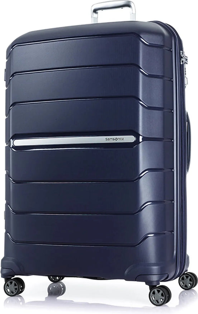 tu-samsonite-oc2lite-81-cm-4-wheeled-expandable-spinner-suitcase-navy-blue front view for size comparison