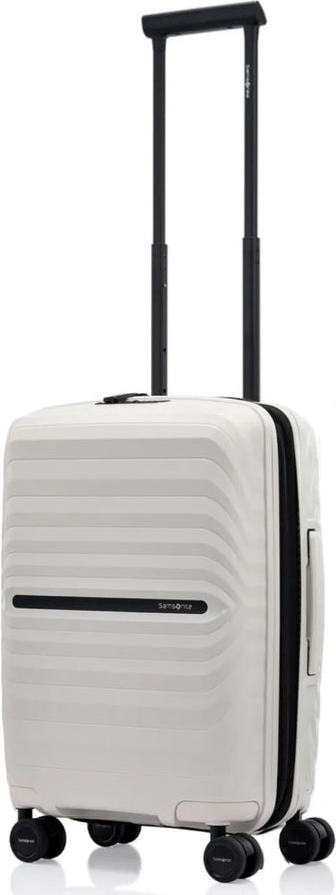 tu-samsonite-octolite-neo-55-cm-expandable-cabin-suitcase-off-white front view for size comparison, retrimmed