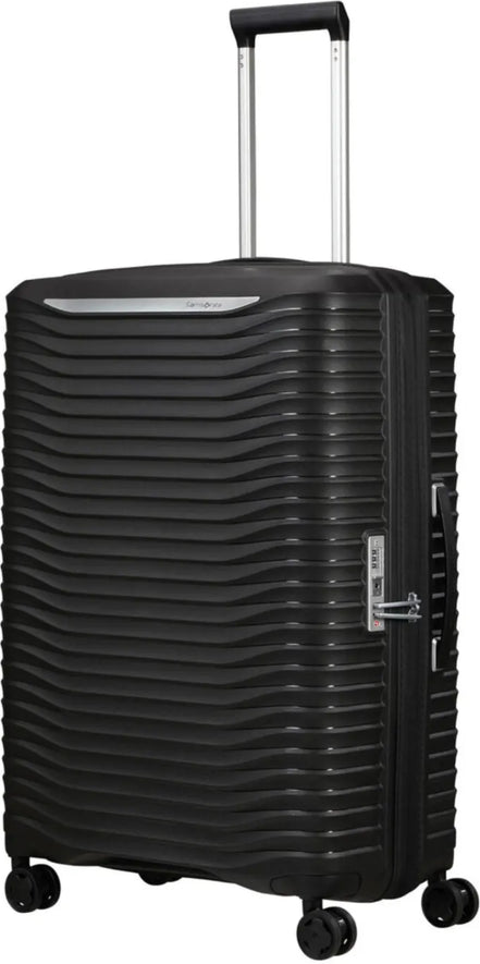 tu-samsonite-upscape-75-cm-expandable-4-wheel-spinner-suitcase-black front view for size comparison