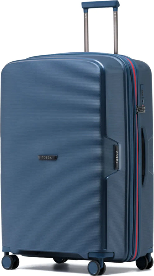 tu-tosca-bel-air-76-cm-hardside-expandable-suitcase-blue front view for size comparison, retrimmed