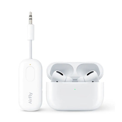 Connect wireless headphones to any wired headphone jack (headphones not included)