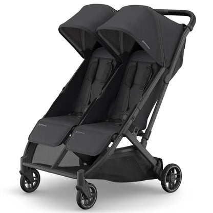 UPPAbaby MINU DUO Double Travel Pram / Stroller - Jake (Charcoal / Carbon / Black Leather)
