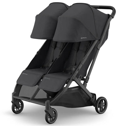 UPPAbaby MINU DUO Double Travel Pram / Stroller - Jake (Charcoal / Carbon / Black Leather)