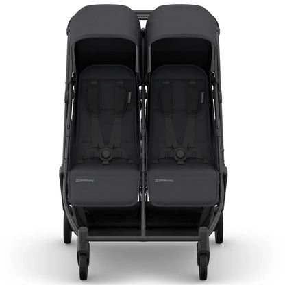 UPPAbaby MINU DUO Double Travel Pram / Stroller - Jake (Charcoal / Carbon / Black Leather)